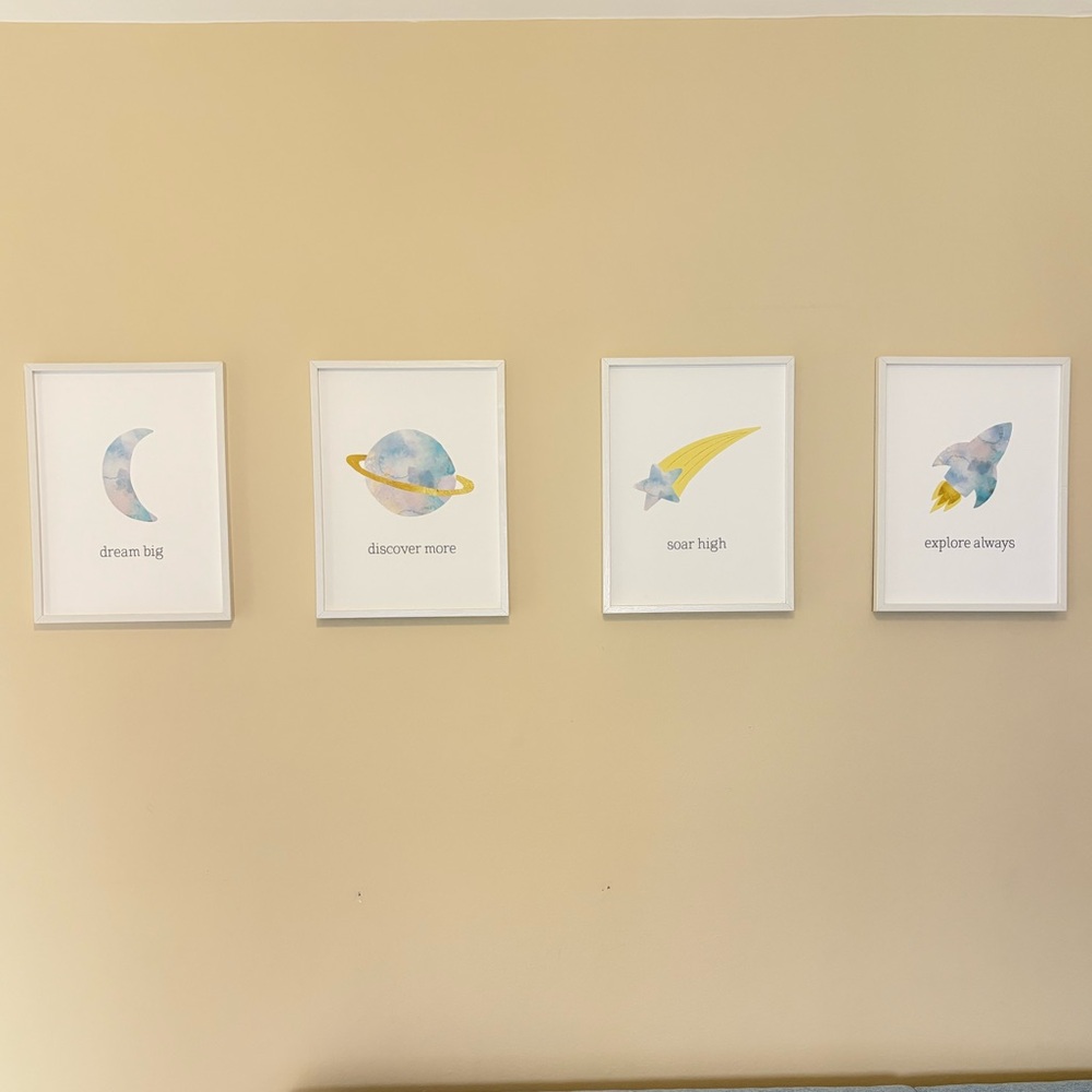 Space theme baby boy toddler wall art